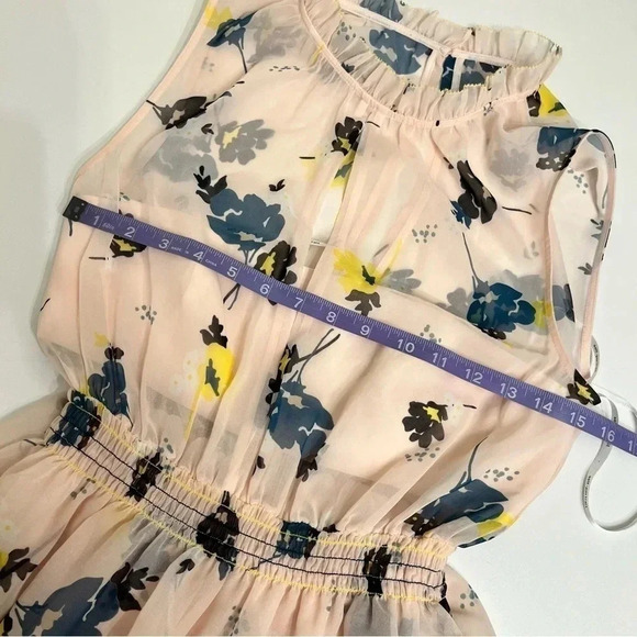 Self-Portrait pink floral ruffle tiered mini dress size 4 - Picture 13 of 13